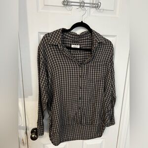 American Eagle Outfitters Gray Plaid Shirt